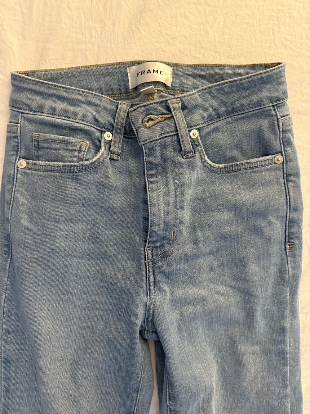 Frame Denim Light Wash Flare Bell Bottom Jeans